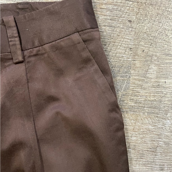 Arden B Dark Brown silk Shorts - Picture 2 of 5